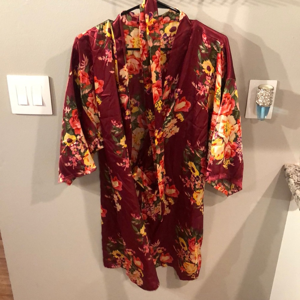 Silky robe